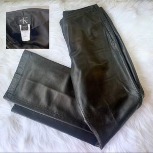 Calvin Klein Black Lamb Skin Pants 10